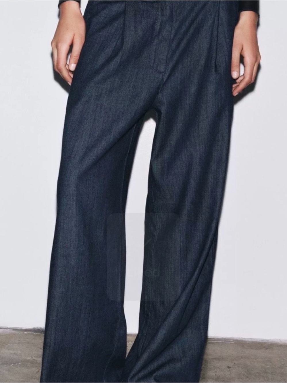 NEW Zara wide leg flare denim trousers